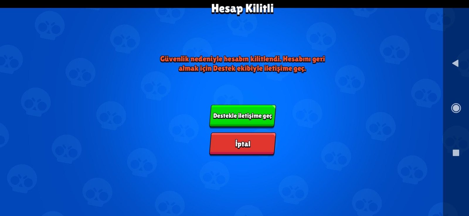 Brawl Stars güvenlik ekranı