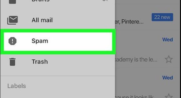Spam klasörü kontrolü